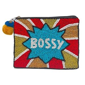 Beaded Bossy Coin Purse, Seed Bead Coin Pouch